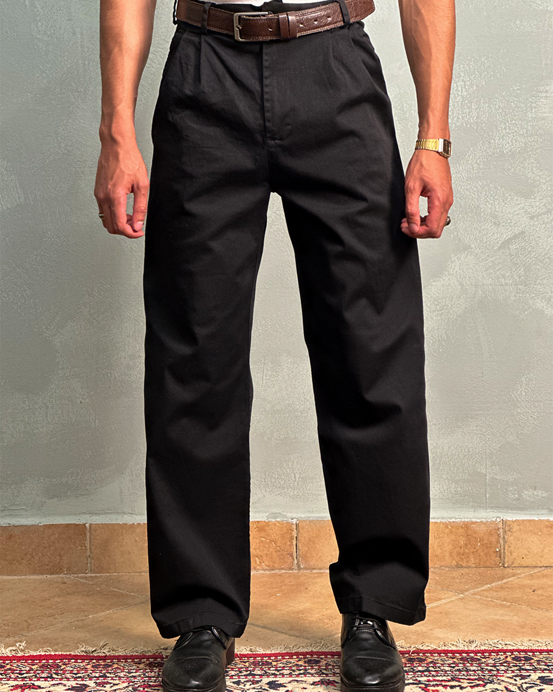 Black flared pants
