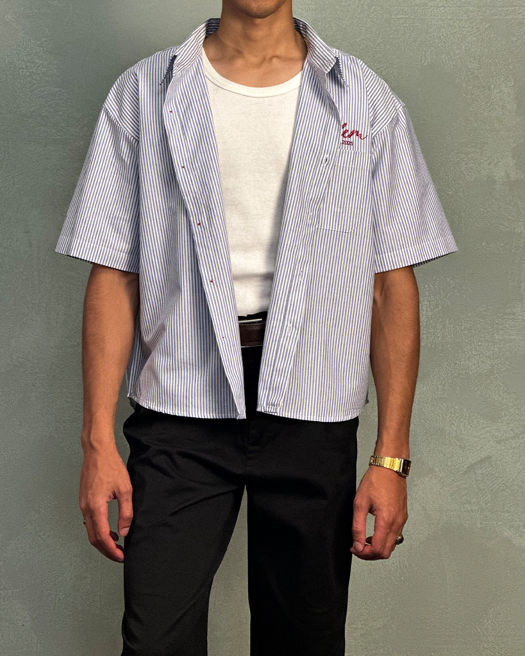 Blue Striped Boxy Shirt