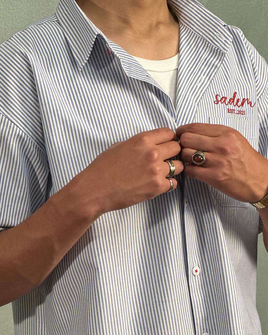 Blue Striped Boxy Shirt