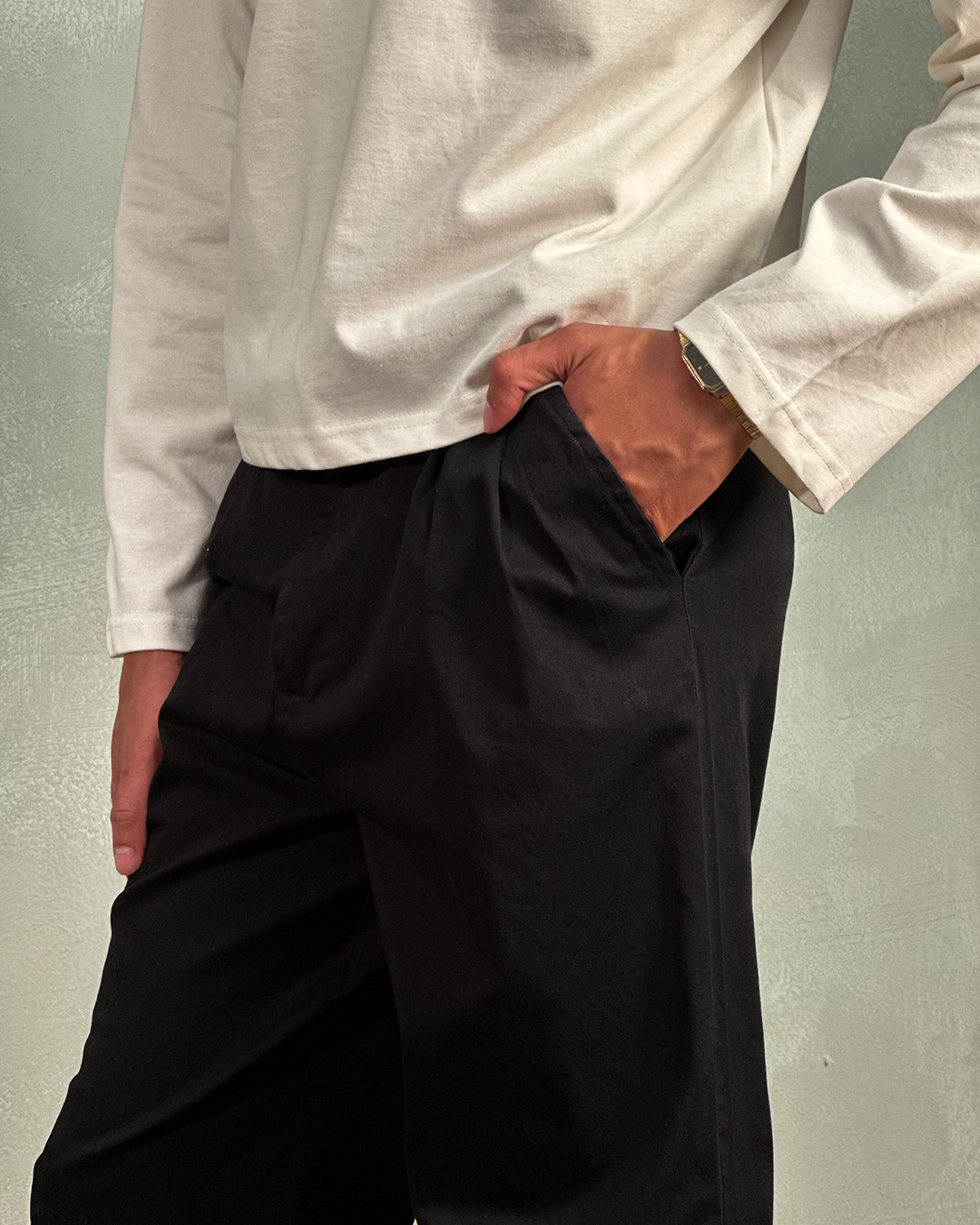 Black flared pants
