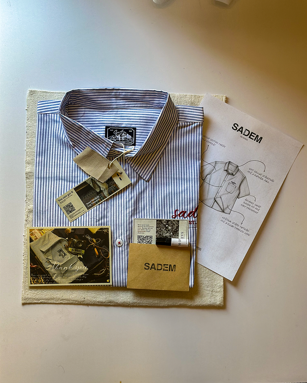 Blue Striped Boxy Shirt