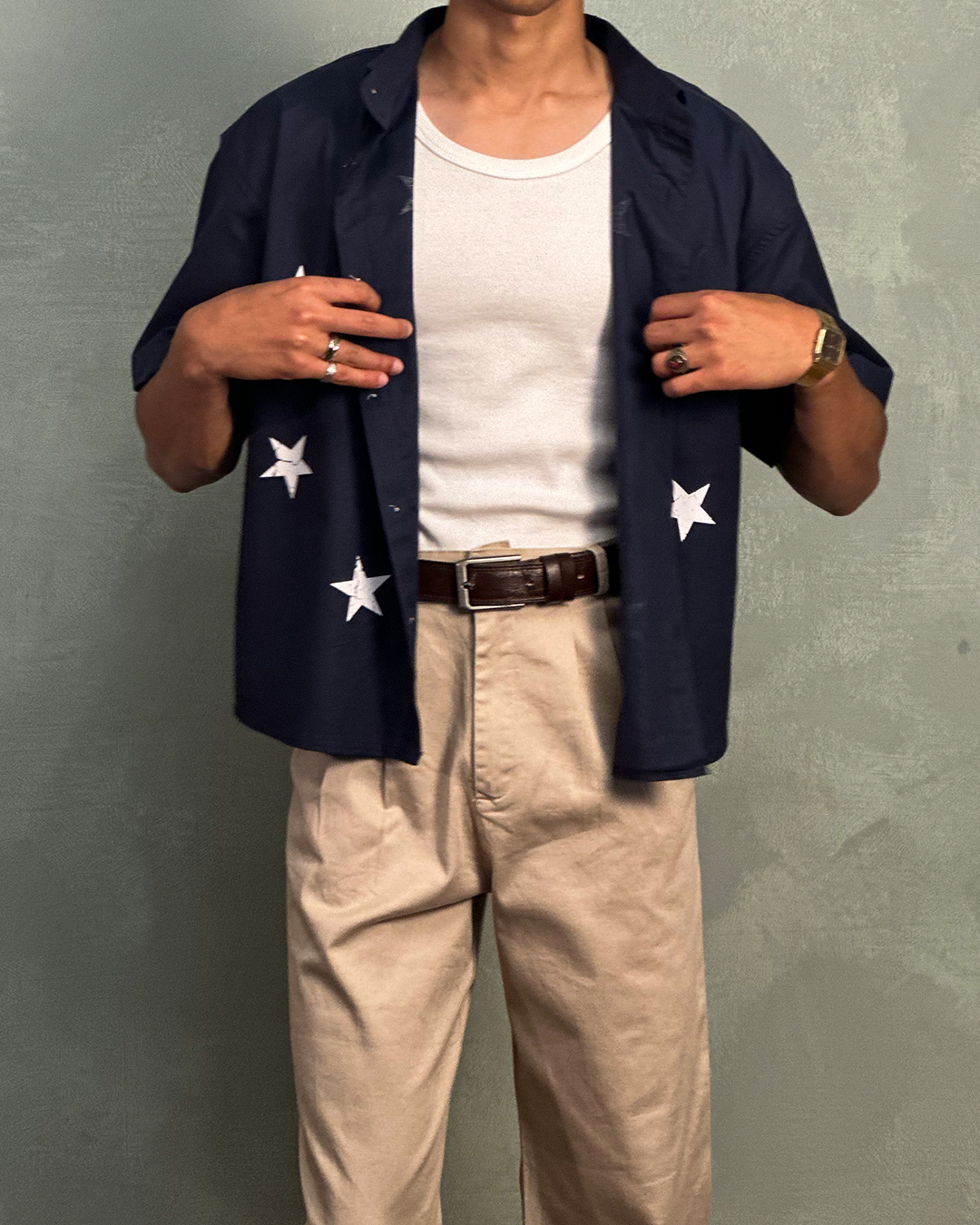 Navy Boxy Shirt