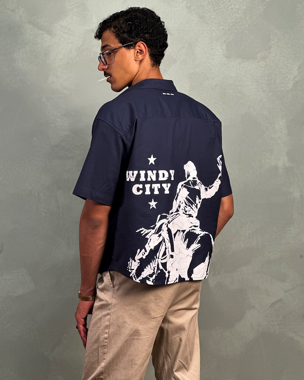 Navy Boxy Shirt