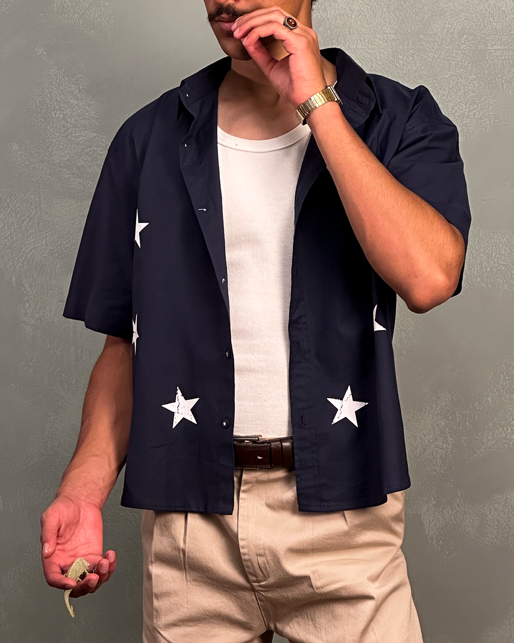 Navy Boxy Shirt