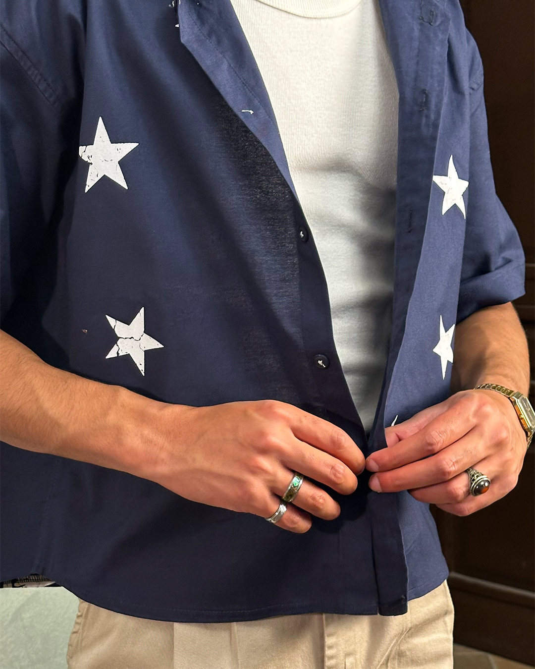 Navy Boxy Shirt